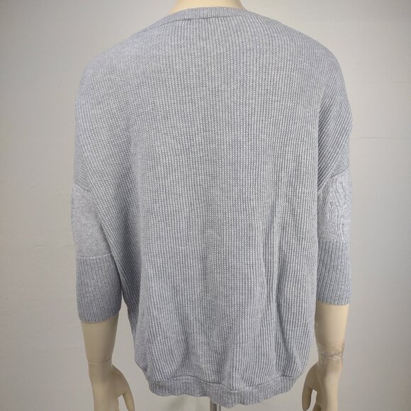 Eileen Fisher gray Organic Cotton dolman sleeve knit thin sweater Small Petite - Picture 4 of 7